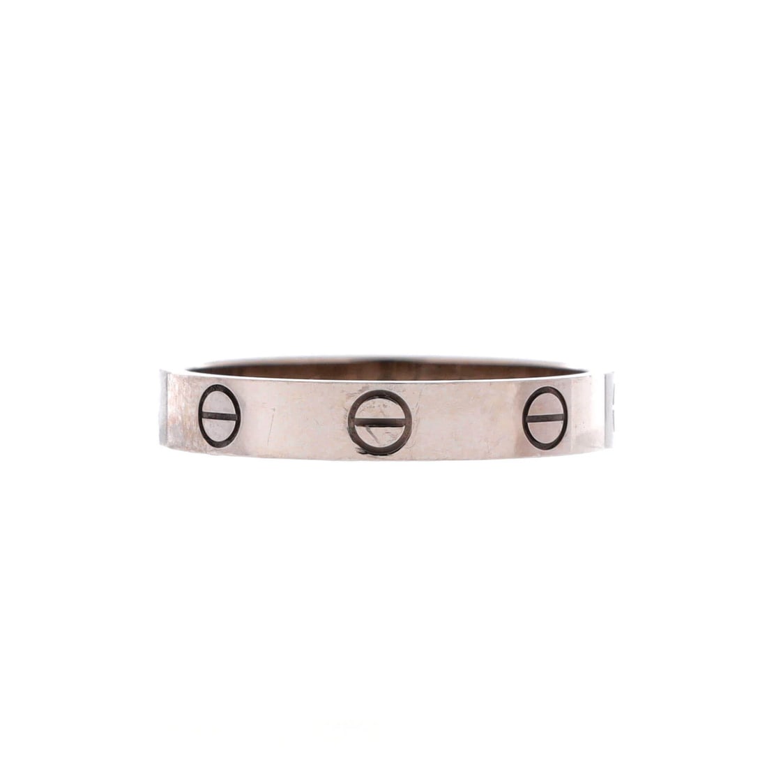 Cartier Love Wedding Band Ring 18K White Gold 8.75-59: Here is the Cartier Love ring, finished in 18K white gold. It is offered in size US 8.75 / EU 59, so fit can be judged before bidding. Within the house's range, the Love collection is built around