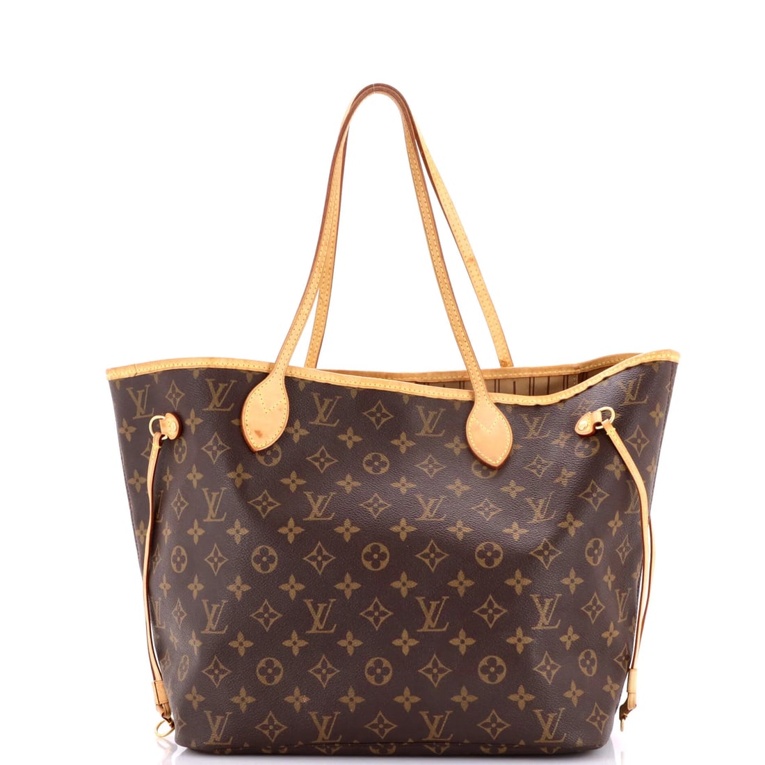 Louis Vuitton Neverfull Tote Monogram Canvas MM: Up for bidding is the Louis Vuitton Neverfull tote. Collectors know that the Neverfull is one of the house's most carried open totes. The bag is sized in the medium MM size. It is worked in Monogram