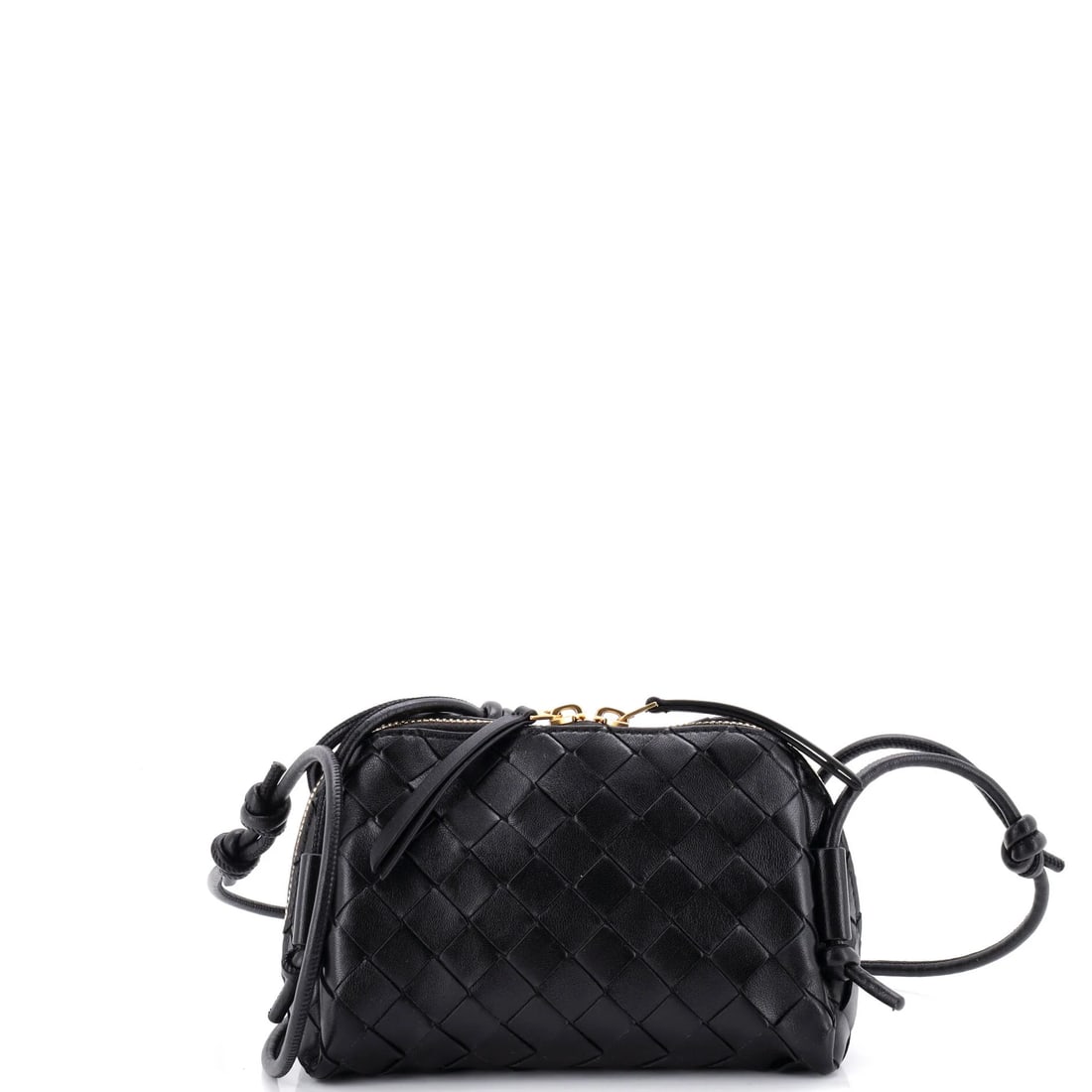 Bottega Veneta Concert Crossbody Pouch Intrecciato Nappa Mini: Here is the Bottega Veneta Concert crossbody bag, finished in the house's signature Intrecciato woven nappa. It comes in a mini scale. The piece measures about 6.5 x 4.5 x 3.5 in. Within the house's r