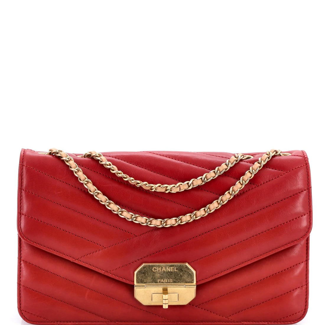 Chanel Gabrielle Flap Bag Chevron Leather Medium: Cut from chevron-quilted leather, the Chanel Gabrielle bag keeps a clean, legible line. It helps to recall that the Gabrielle is known for its hybrid hobo shape and dual chain. Authenticity comes guar