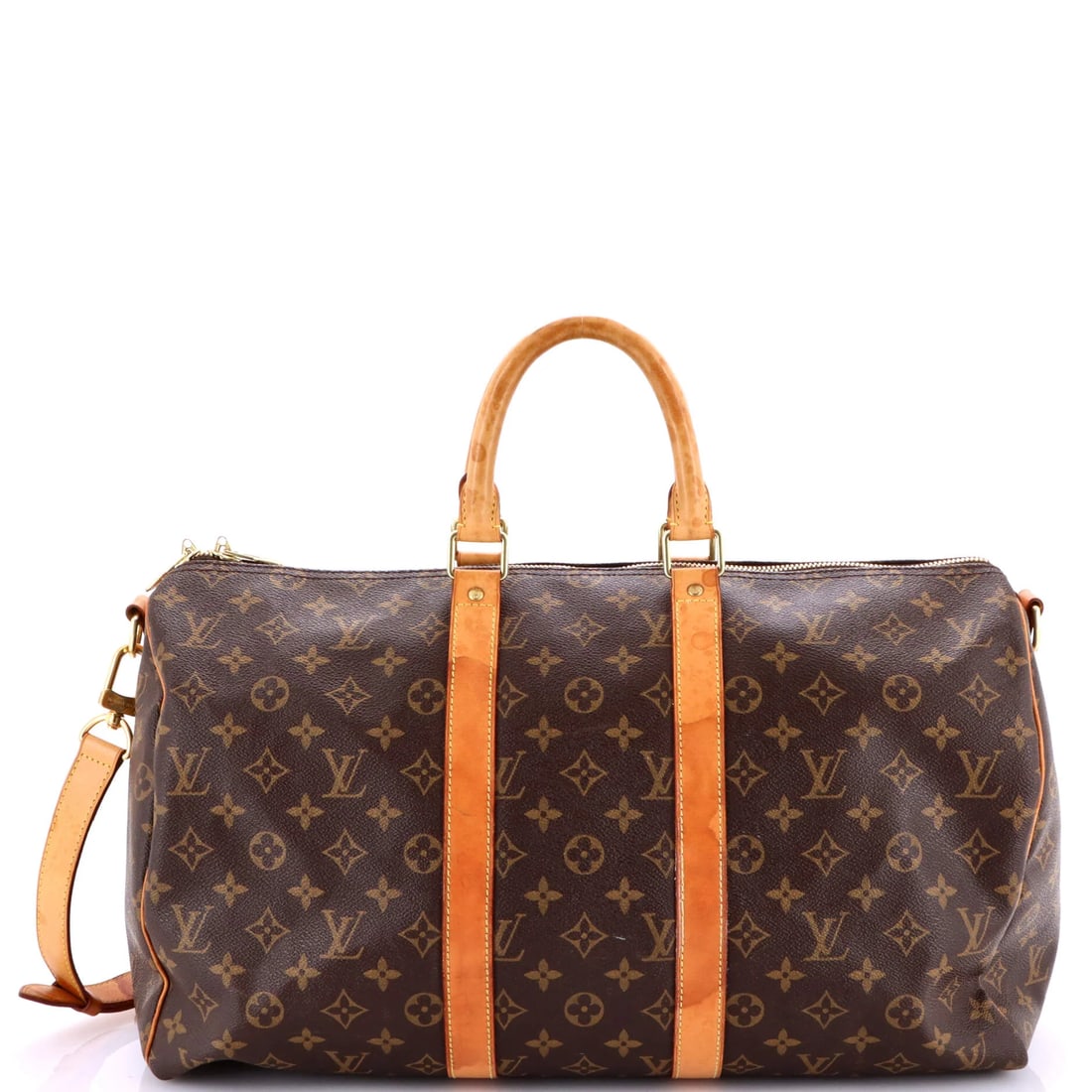 Louis Vuitton Keepall Bandouliere Bag Monogram Canvas 45: A Louis Vuitton Keepall travel bag, offered on its own merits. Monogram coated canvas carries the finish. Authenticity comes guaranteed, as with every Maison de Beaubigonne lot. Collectors know that t