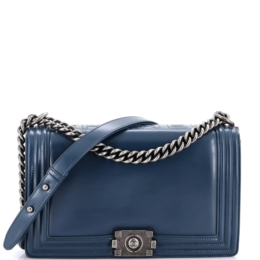 Chanel Reverso Boy Flap Bag Glazed Calfskin Old Medium (1 of 6)