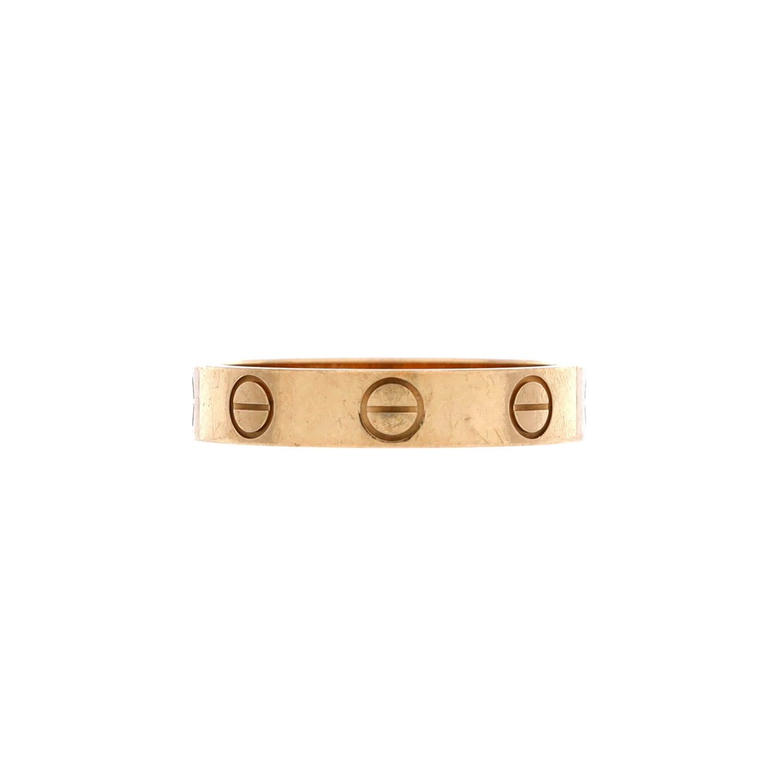 Cartier Love Wedding Band Ring 18K Yellow Gold 5.25-50: In 18K yellow gold, the Love ring carries Cartier's codes plainly. It helps to recall that the Love collection is built around its signature screw motif, a design that has anchored the line for