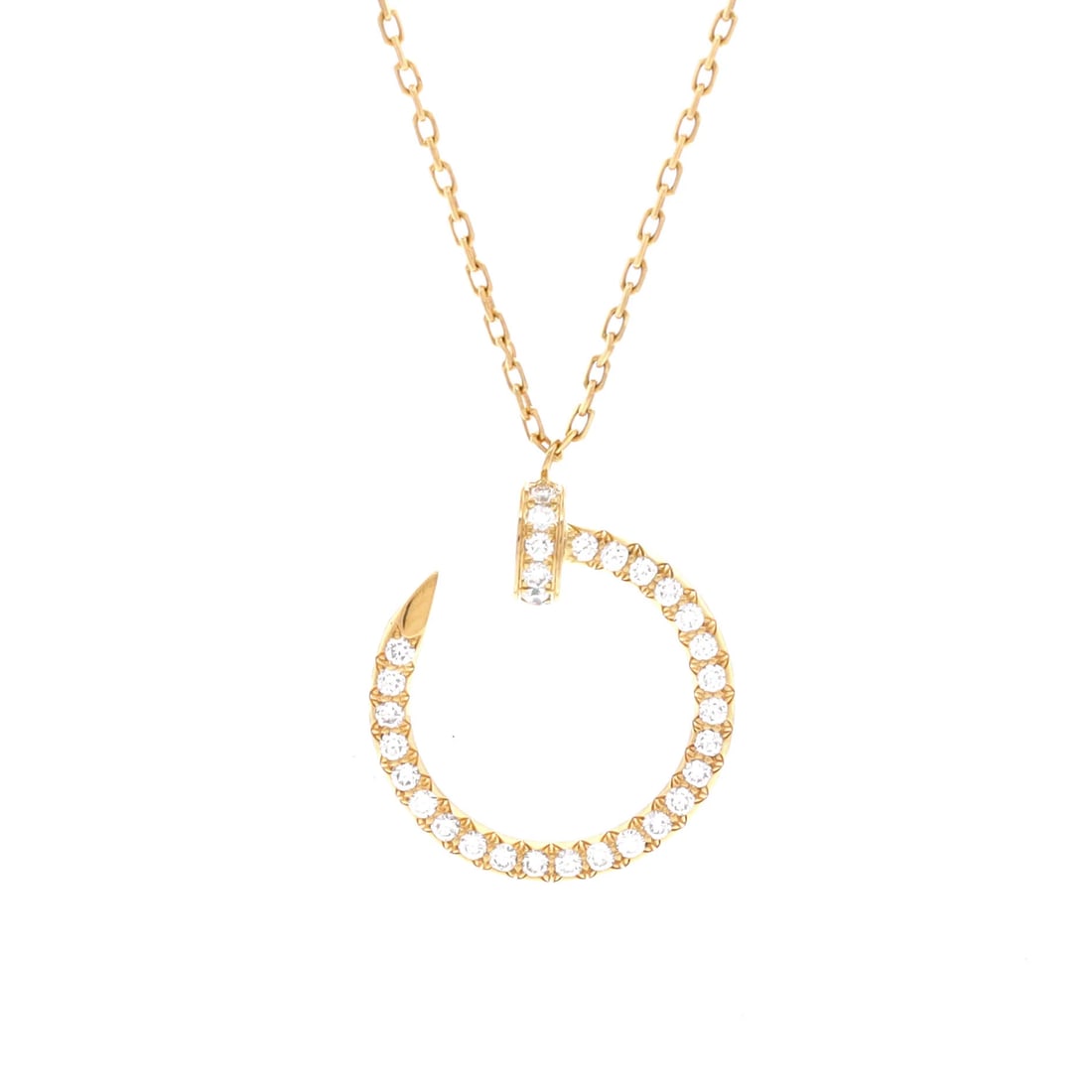 Cartier Juste un Clou Pendant Necklace 18K Yellow Gold and Pave Diamonds: Here the Cartier Juste un Clou Pendant Necklace distills the house's codes into a wearable, collectible form, set with pave diamonds. Its weight and scale feel considered, the kind of balance that rea