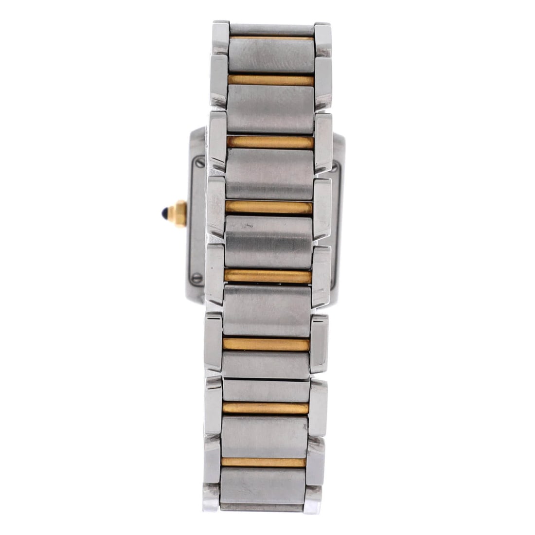 Cartier Tank Francaise Quartz Watch Stainless Steel and Yellow Gold 20: Cartier's Tank Francaise Quartz Watch carries the kind of case-and-dial harmony watch buyers look for, with a Stainless Steel case and a 20mm diameter. It is specified with quartz movement. Authentici