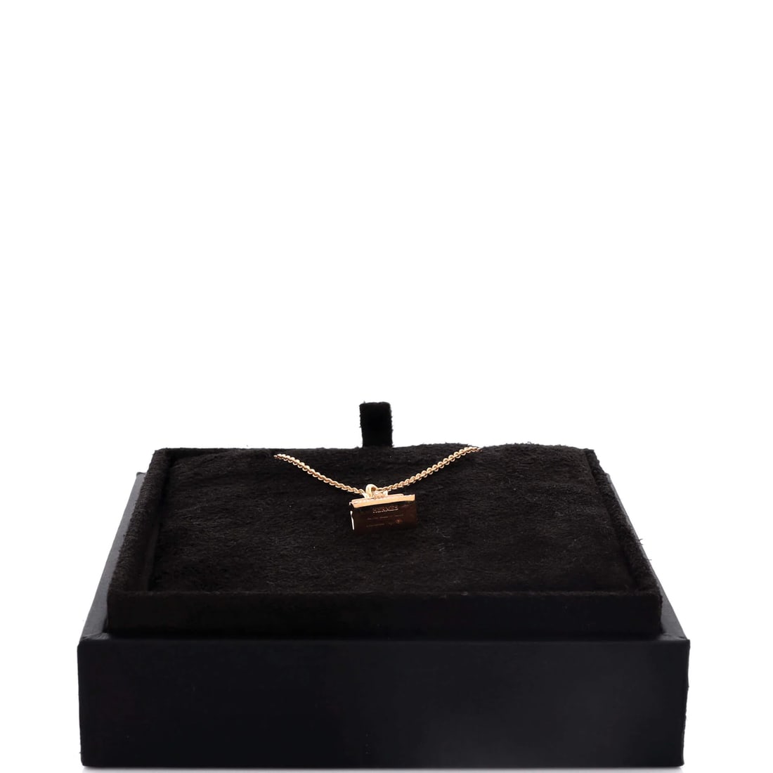 Hermes Birkin Amulette NM Pendant Necklace 18K Rose Gold and Diamonds (1 of 1)