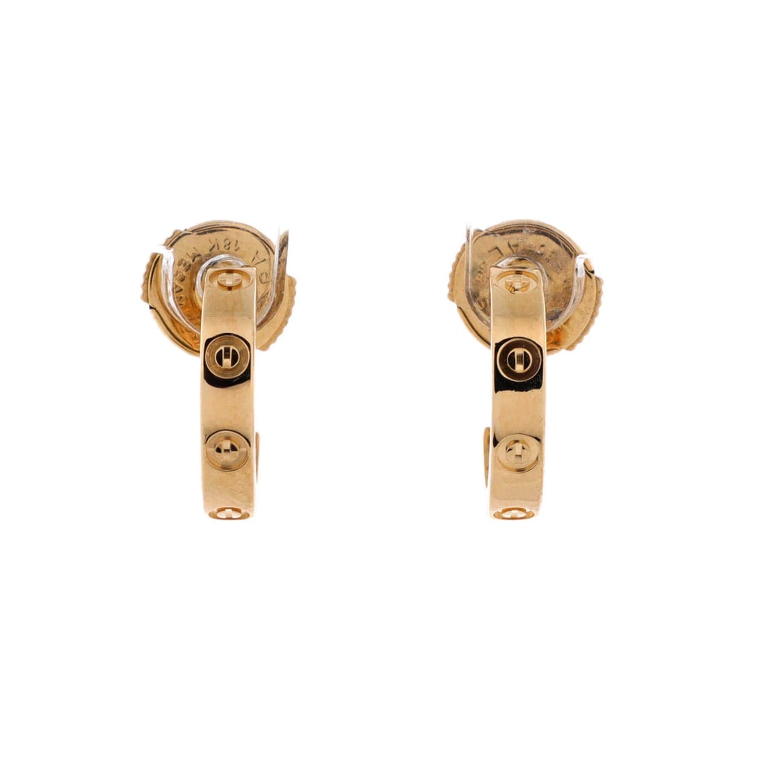 Cartier Love Hoop Earrings 18K Yellow Gold Small: From Cartier, the Love Hoop Earrings carries a recognizable motif rendered with quiet precision. The scale is judged for everyday presence rather than spectacle, the mark of a piece meant to be worn. 