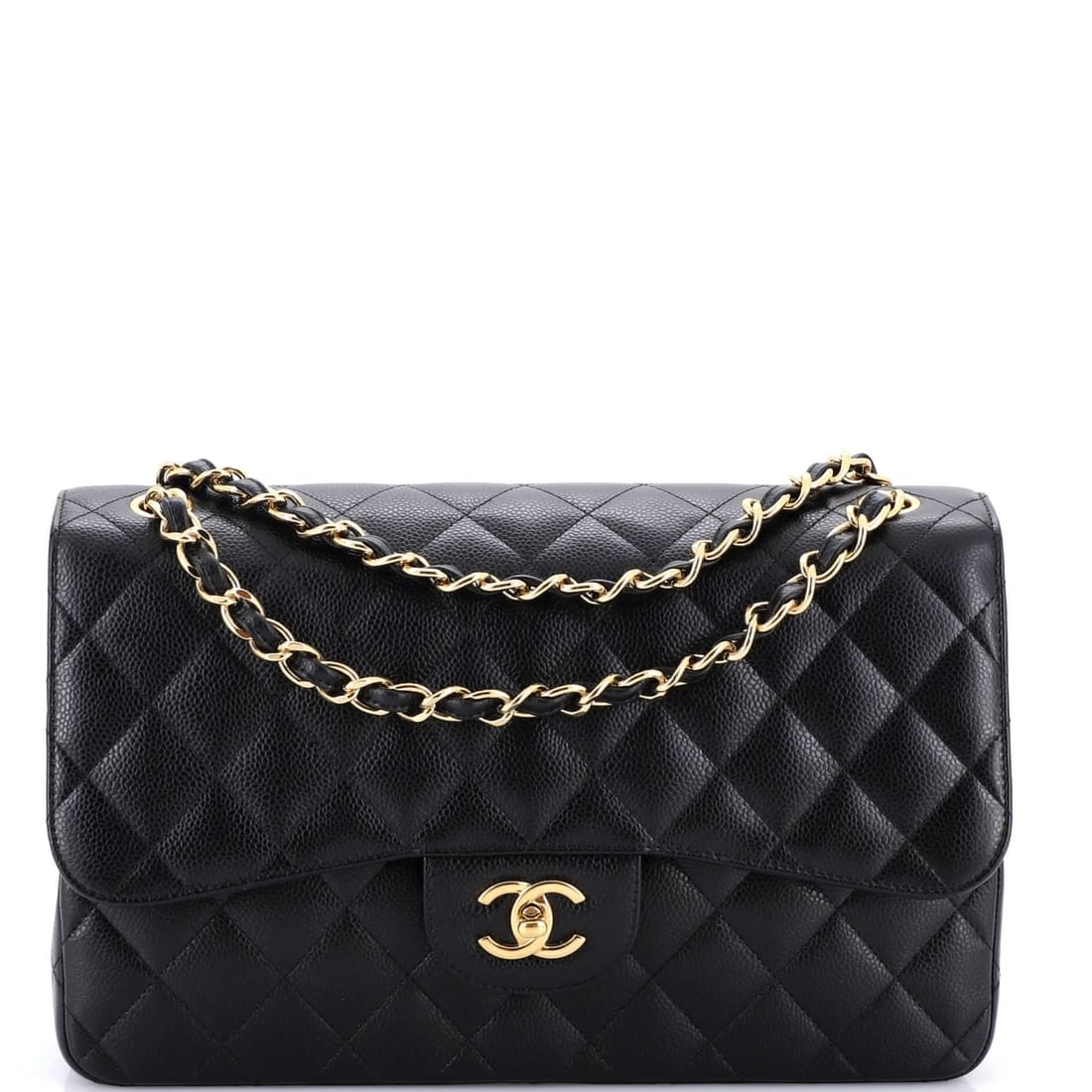 Chanel Classic Double Flap Bag Quilted Caviar Jumbo (1 of 5)