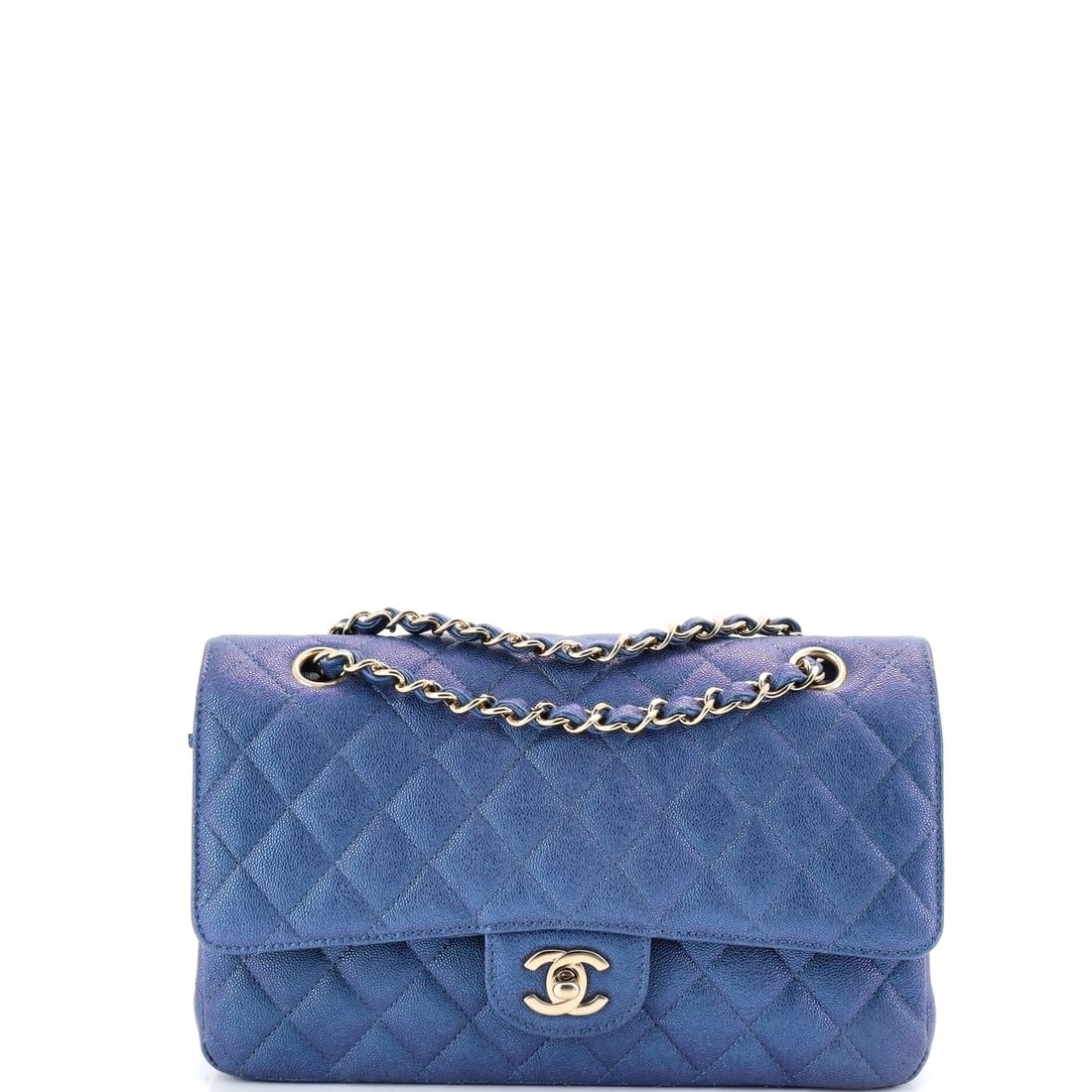 Chanel Classic Double Flap Bag Quilted Iridescent Caviar Medium (1 of 5)