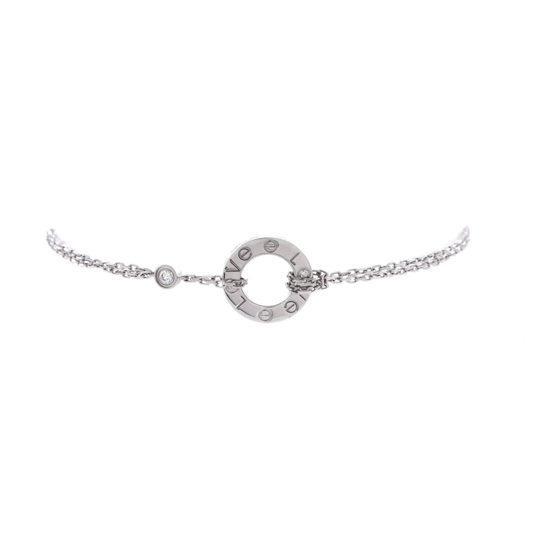 Cartier 2 Diamonds Love Bracelet 18K White Gold with Diamonds (1 of 7)