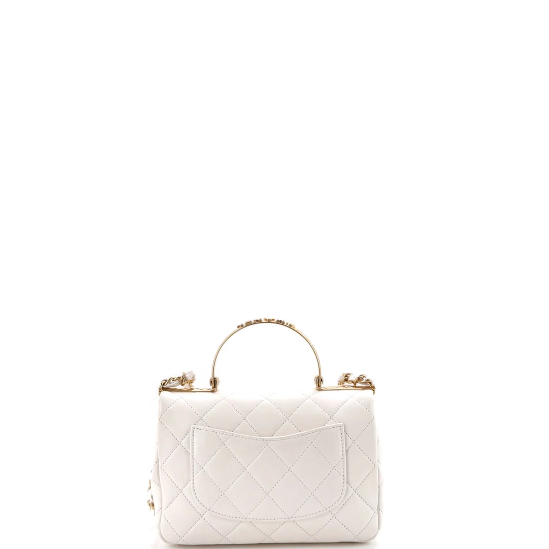 Chanel Pearl Crush Square Flap Bag Quilted Lambskin Mini: Few silhouettes telegraph their maker like the Chanel Crush Square Flap Bag, and this one does it with ease, rendered in quilted lambskin leather. It comes in the Mini size, a scale that places it nea