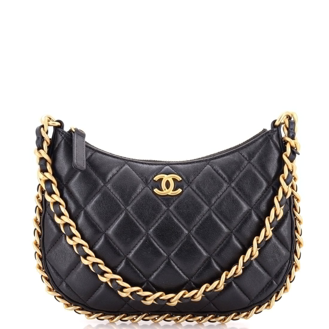 Chanel Classic Top Handle Flap Phone Holder with Chain Quilted Lambskin: From Chanel, the Top Handle Flap Phone Holder with Chain arrives with the poise of a design that knows exactly what it is, rendered in quilted lambskin leather. It comes in the Classic size, a scale t