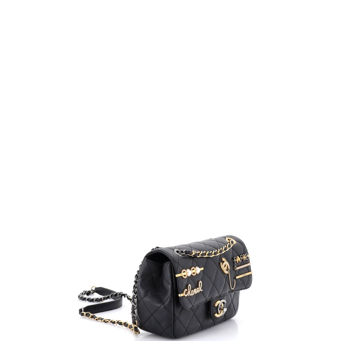 Chanel Coco Neige Half Moon Chain Hobo Quilted Shearling: Chanel Coco Neige Moon Chain Hobo opens this lot with the kind of confident structure that needs little explanation, rendered in quilted shearling. Its measured 7 by 12.5 by 3 inch footprint gives bid