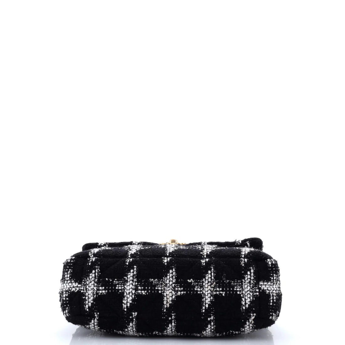 Chanel 19 Flap Bag Quilted Tweed Medium: Presented here is the Chanel Flap Bag, a piece whose form and house identity register at a glance, rendered in quilted tweed. It comes in the Medium size, a scale that places it neatly within the fami