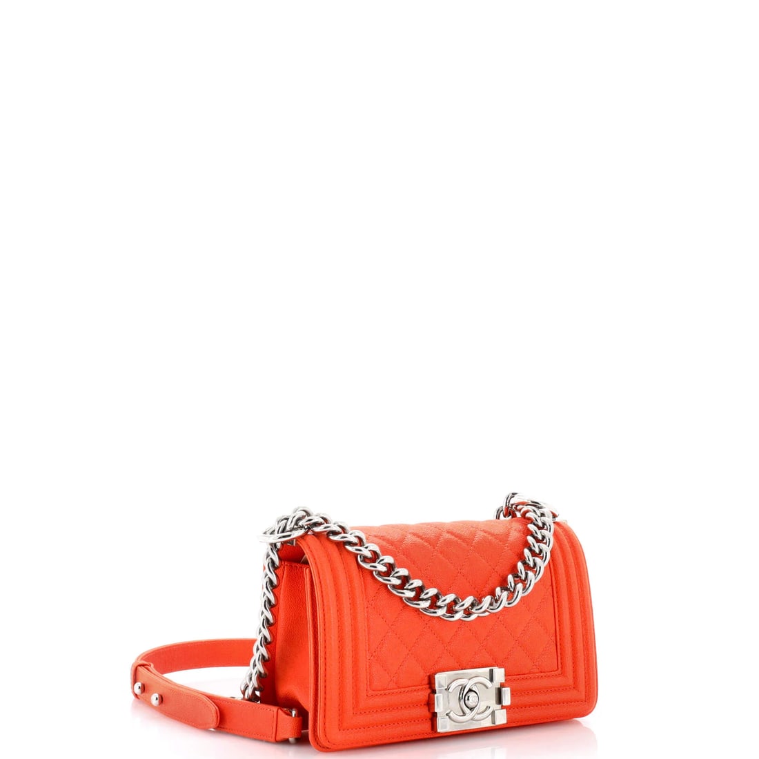 Chanel Thread Around Flap Bag Quilted Caviar Small: The Chanel Thread Around Flap Bag announces itself through clean architecture and a silhouette that reads clearly from across a room, rendered in quilted caviar leather. Presented in the Small size fo