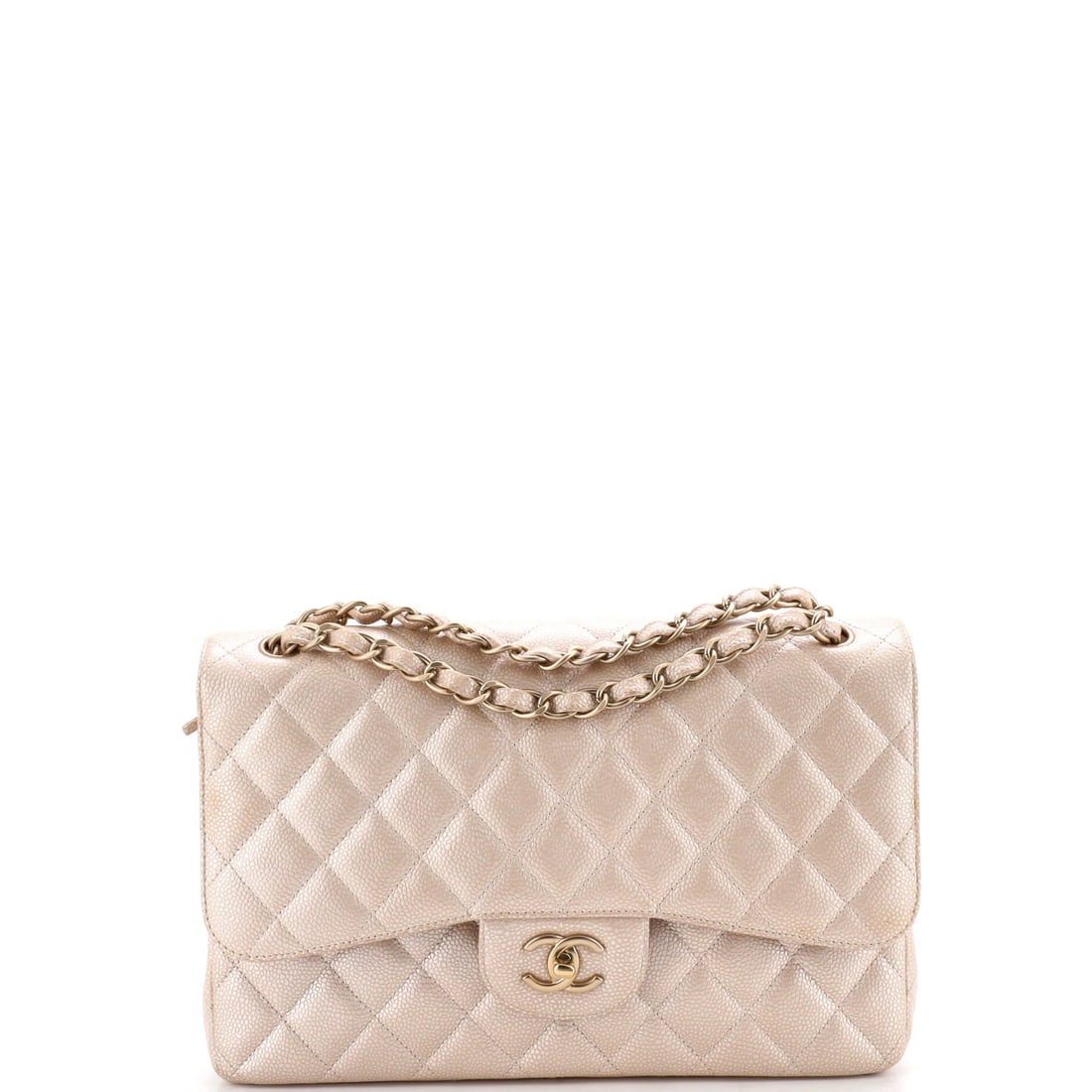 Chanel Classic Double Flap Bag Quilted Karung Medium: The Chanel Double Flap Bag Karung opens with the balanced proportion and finish that define the model, rendered in quilted leather. Presented in the Classic size for an easy, everyday footprint. At ap