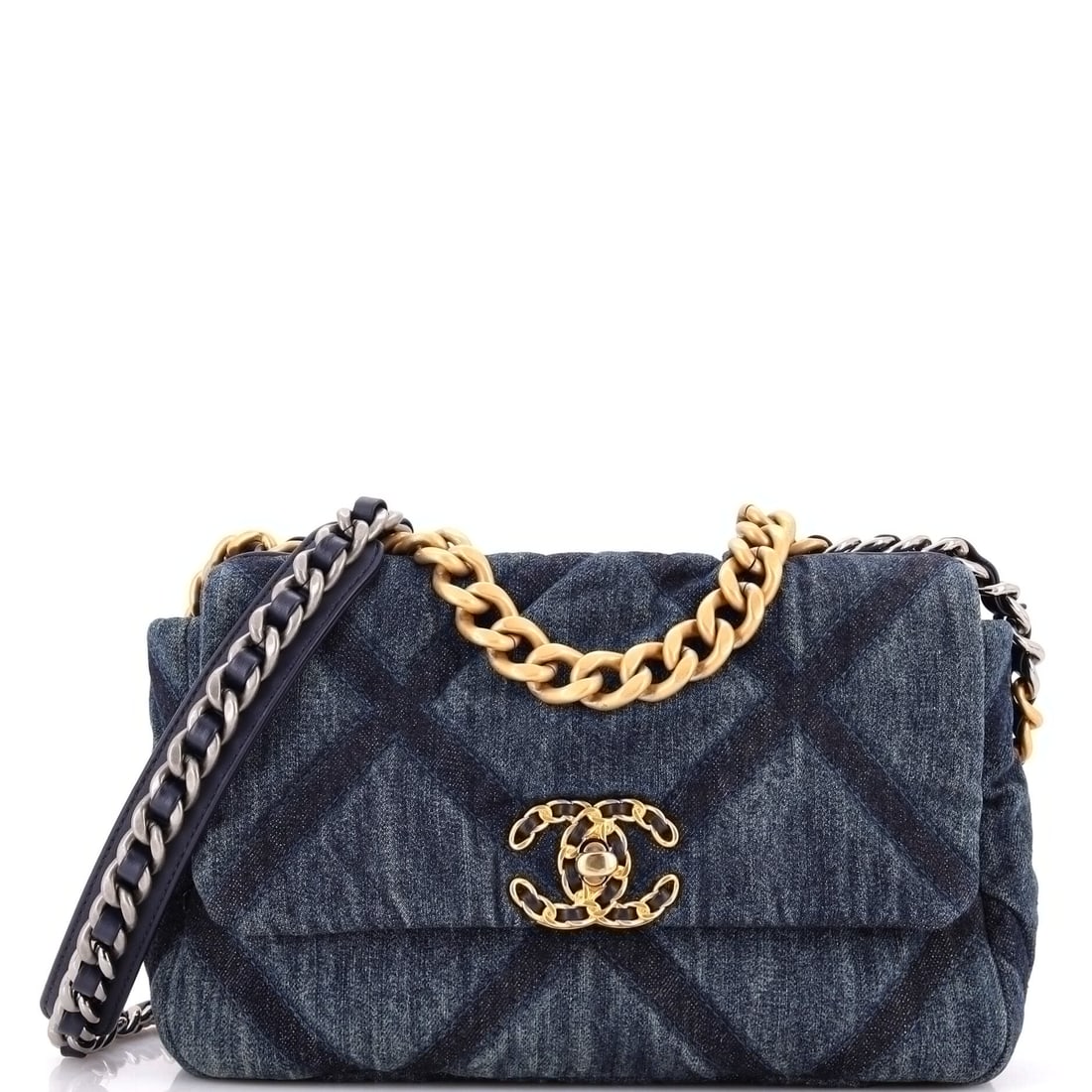 Chanel Coco Trip Flap Bag Quilted Shiny Lambskin Medium: Presented here is the Chanel Coco Trip Flap Bag Shiny, a piece whose form and house identity register at a glance, rendered in quilted lambskin leather. It comes in the Medium size, a scale that place