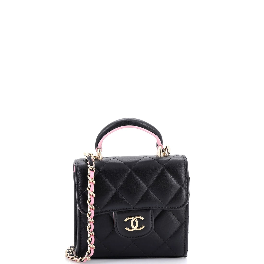 Chanel Pending CC Flap Chain Belt Bag Quilted Lambskin Mini: From Chanel, the Pending CC Flap Chain Belt Bag arrives with the poise of a design that knows exactly what it is, rendered in quilted lambskin leather. Presented in the Mini size for an easy, everyday