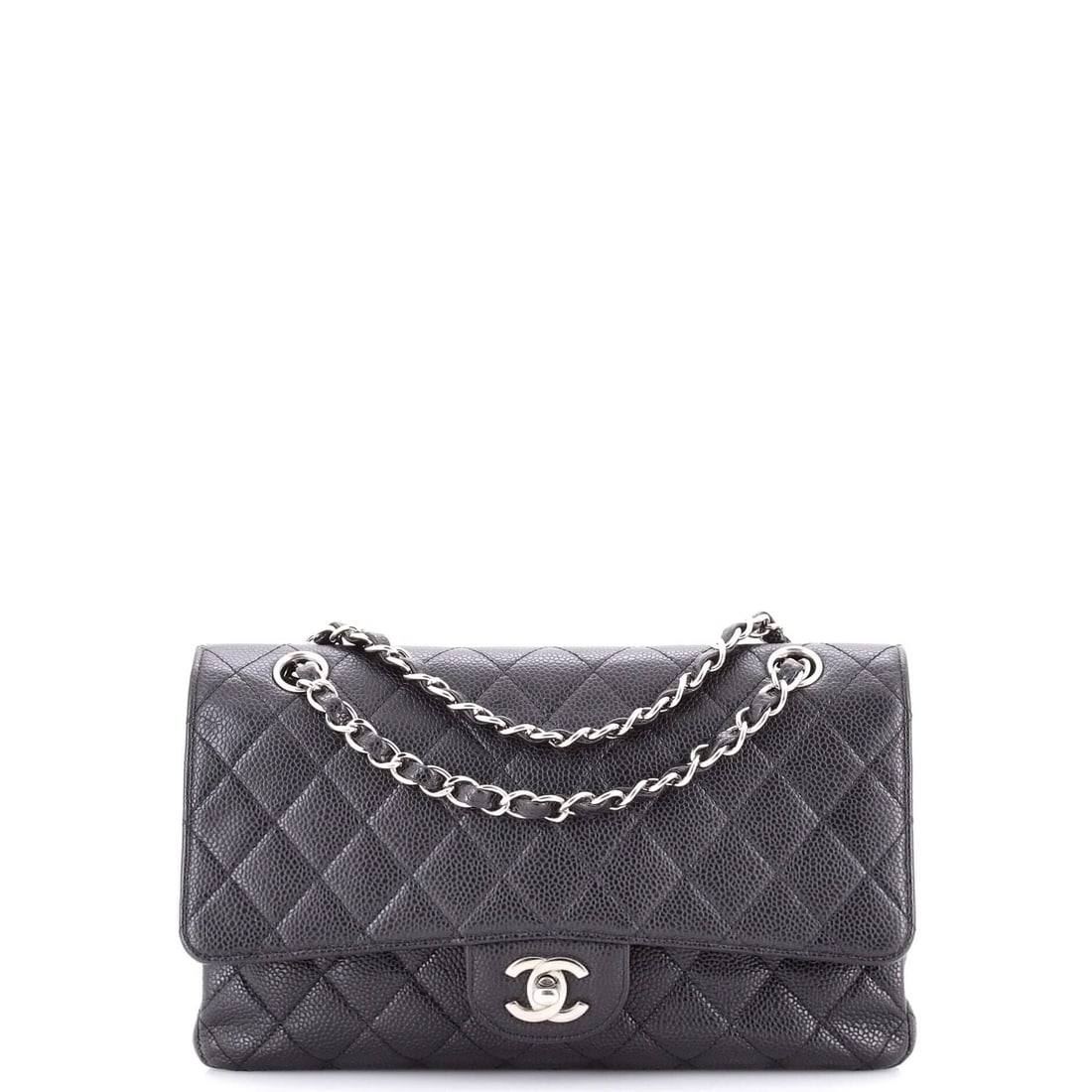 Chanel Vintage Classic Double Flap Bag Quilted Caviar Jumbo: Chanel Vintage Double Flap Bag opens this lot with the kind of confident structure that needs little explanation, rendered in quilted caviar leather. The Classic format strikes a versatile middle grou