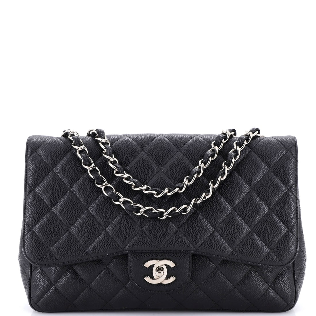 Chanel Classic Single Flap Bag Quilted Caviar Jumbo (1 of 6)