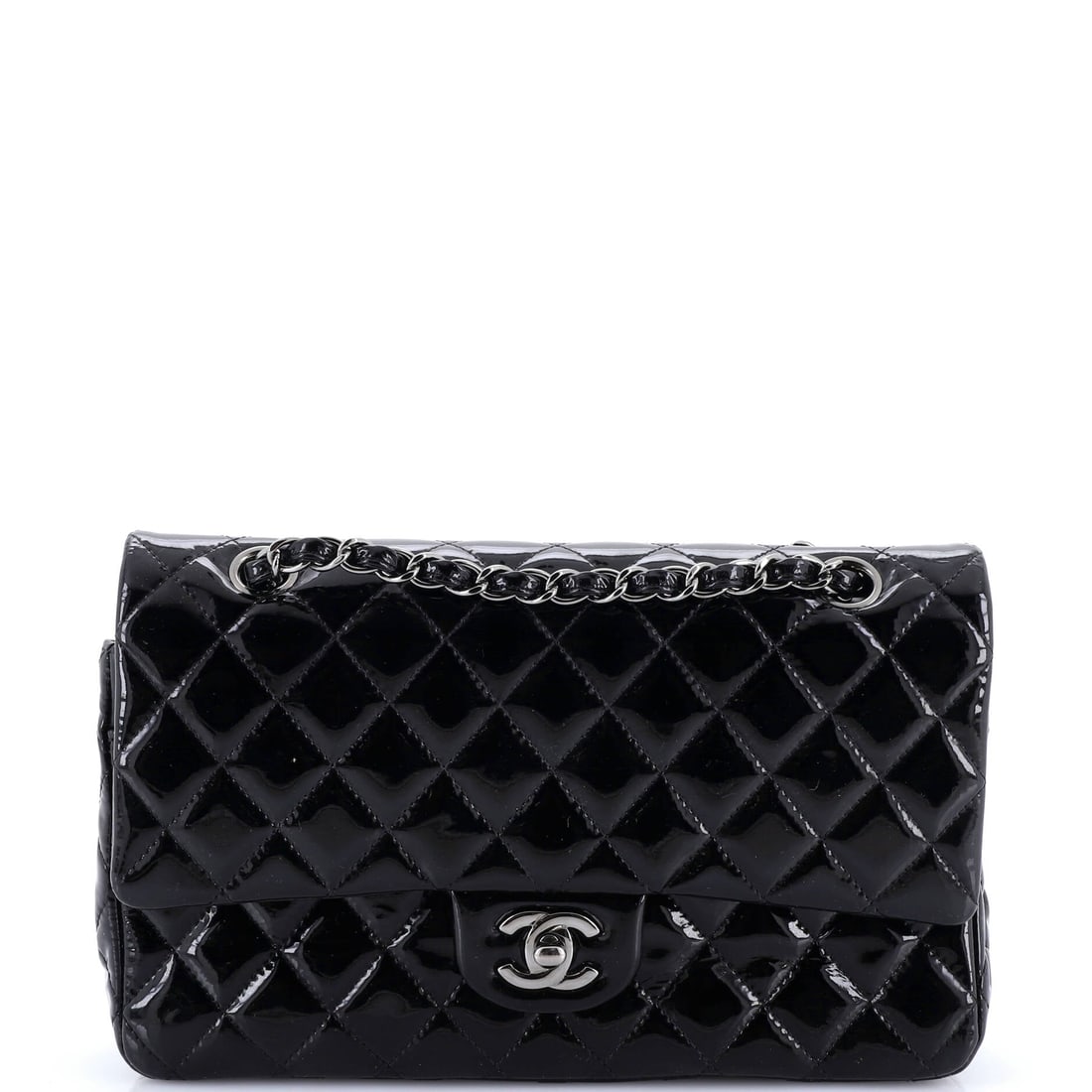 Chanel Resin and Pearl CC Full Flap Bag Quilted Calfskin Small: The Chanel Resin and CC Full Flap Bag sets the tone for this lot with a shape collectors recognize instantly, rendered in quilted calfskin leather. The Small format strikes a versatile middle ground i