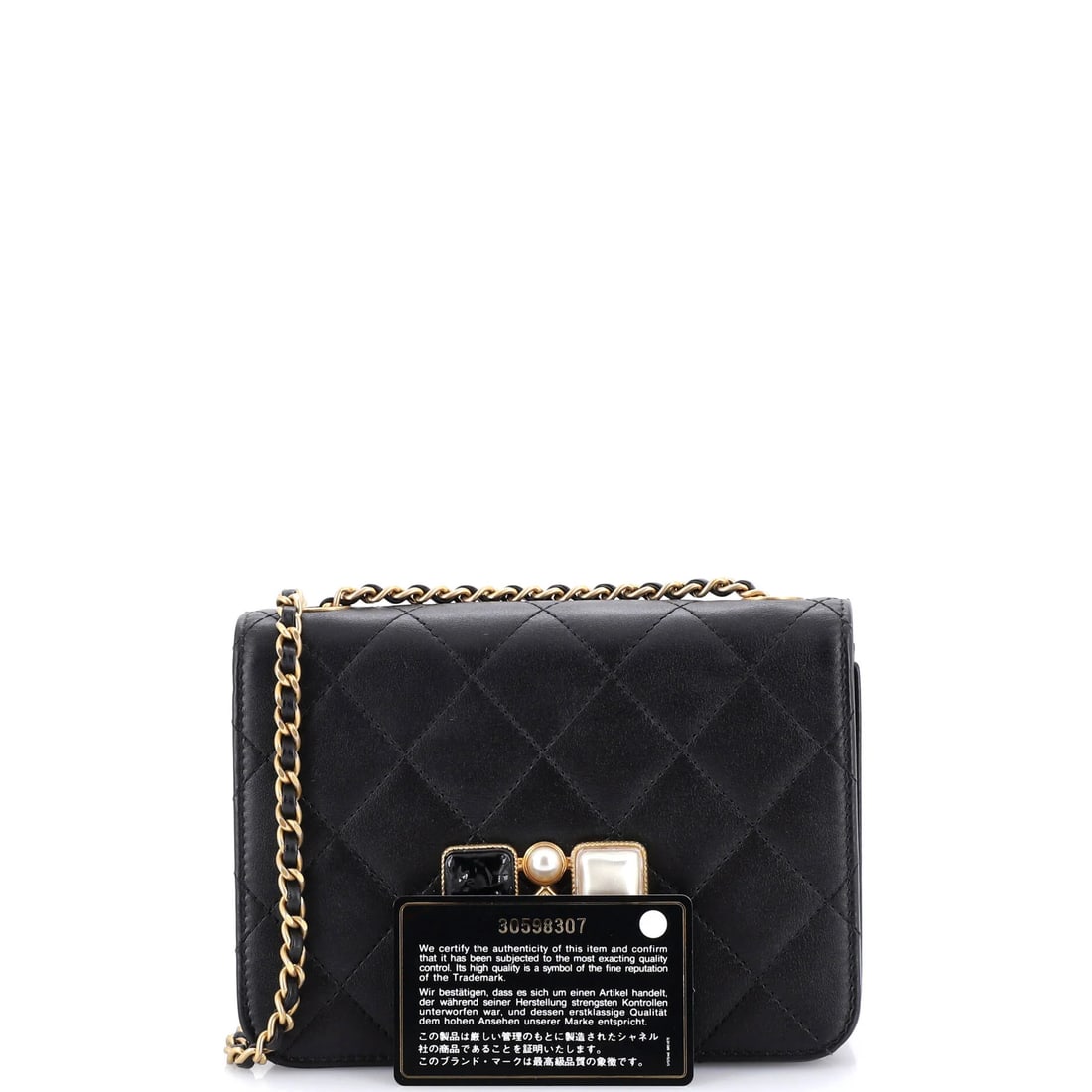 Chanel Classic Single Flap Bag Quilted Caviar Jumbo: The Chanel Single Flap Bag opens with the balanced proportion and finish that define the model, rendered in quilted caviar leather. The Classic format strikes a versatile middle ground in the line. Au