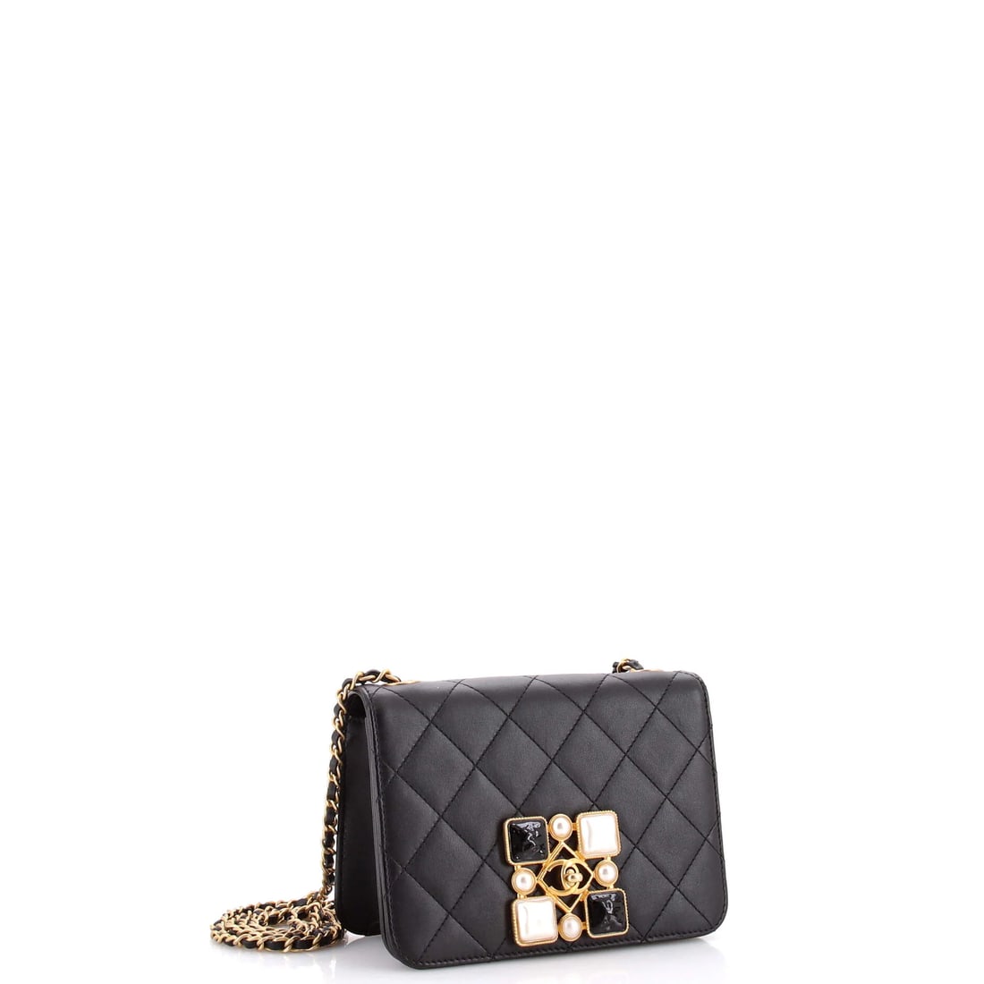 Chanel Reissue 2.55 Flap Bag Quilted Aged Calfskin 226: Crisp and self-assured, the Chanel Reissue 2.55 Flap Bag Aged 226 wears its house identity without raising its voice, rendered in quilted calfskin leather. Its measured 7 by 11 by 3.5 inch footprint g