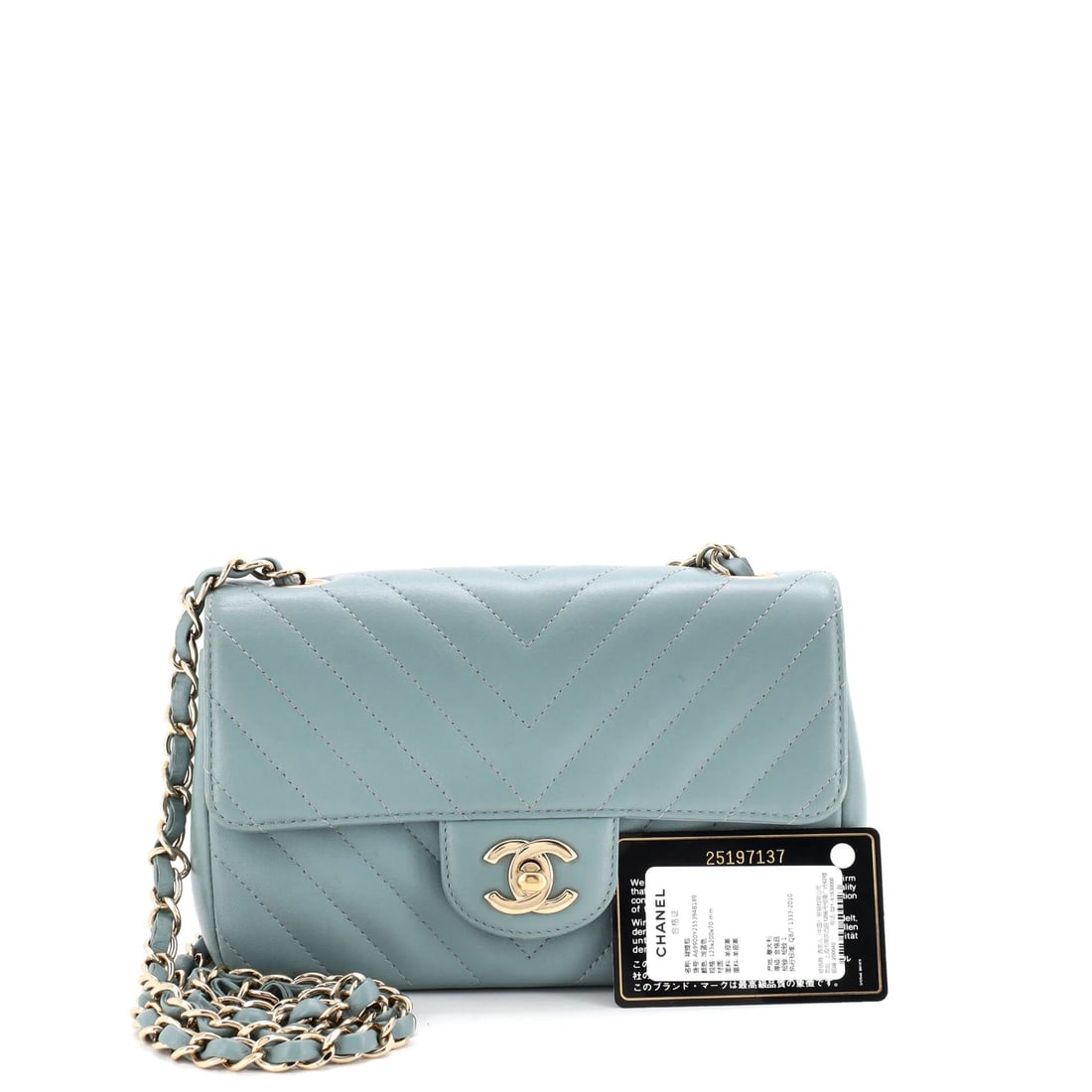 Chanel Classic Single Flap Bag Chevron Lambskin Mini: From Chanel, the Single Flap Bag Chevron arrives with the poise of a design that knows exactly what it is, rendered in lambskin leather. Presented in the Classic size for an easy, everyday footprint. 