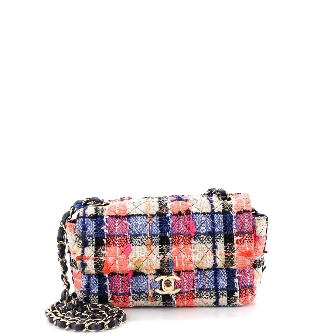 Chanel Classic Single Flap Bag Quilted Tweed Mini: The Chanel Single Flap Bag sets the tone for this lot with a shape collectors recognize instantly, rendered in quilted tweed. Presented in the Classic size for an easy, everyday footprint.