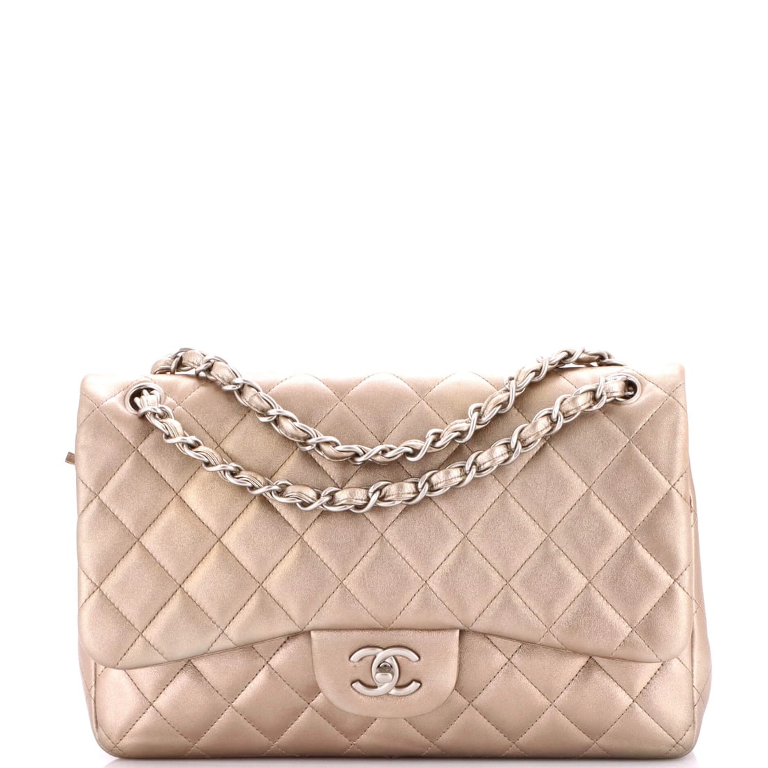 Chanel Classic Double Flap Bag Quilted Lambskin Jumbo (1 of 5)