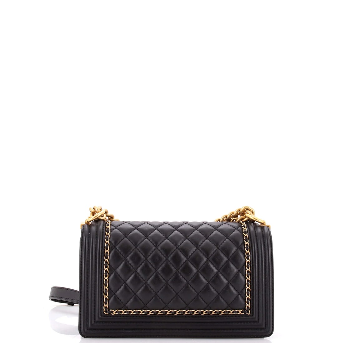 Chanel Classic Top Handle Flap Phone Holder with Chain Quilted Lambskin: The Chanel Top Handle Flap Phone Holder with Chain announces itself through clean architecture and a silhouette that reads clearly from across a room, rendered in quilted lambskin leather. Presented i