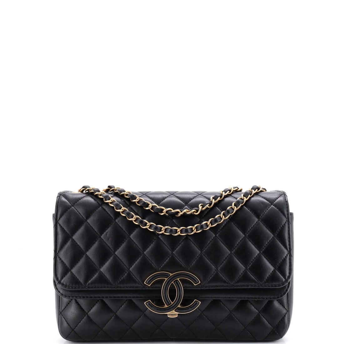 Chanel Vintage Square Classic Single Flap Bag Quilted Lambskin Mini: From Chanel, the Vintage Square Single Flap Bag arrives with the poise of a design that knows exactly what it is, rendered in quilted lambskin leather. Presented in the Classic size for an easy, every