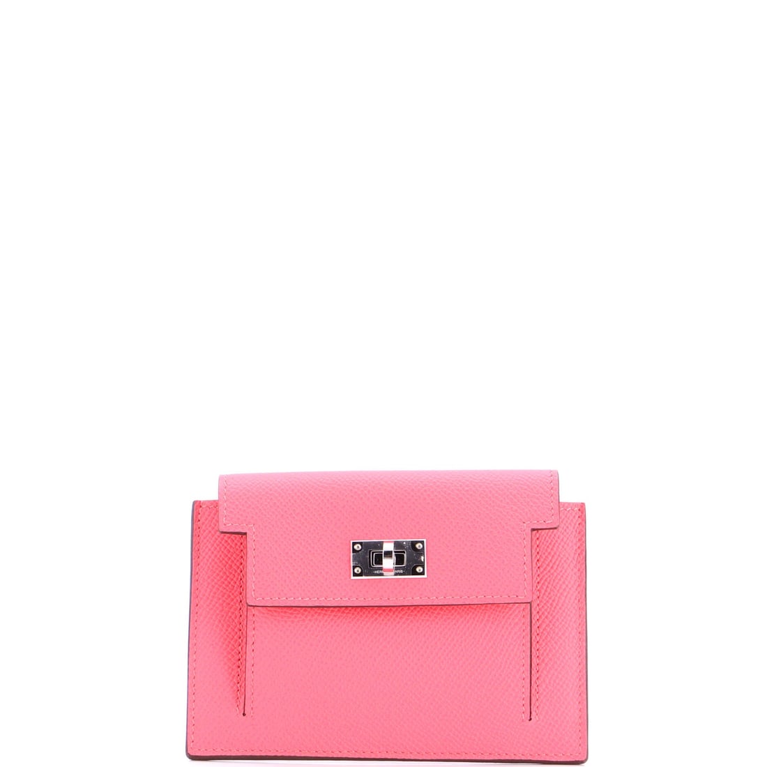 Hermes Kelly Pocket Compact Wallet Epsom: Hermes Kelly Pocket Compact Wallet, Epsom. Borrows the Kelly's turn-lock language, scaled down with the same clean, saddlery-rooted lines. 5"W x 4"H x 1"D, so the scale is easy to picture. Presents in