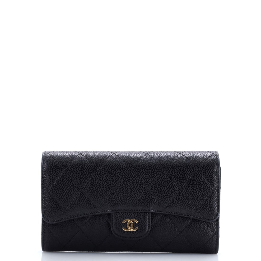 Chanel Trifold Classic Flap Wallet Quilted Caviar (1 of 7)
