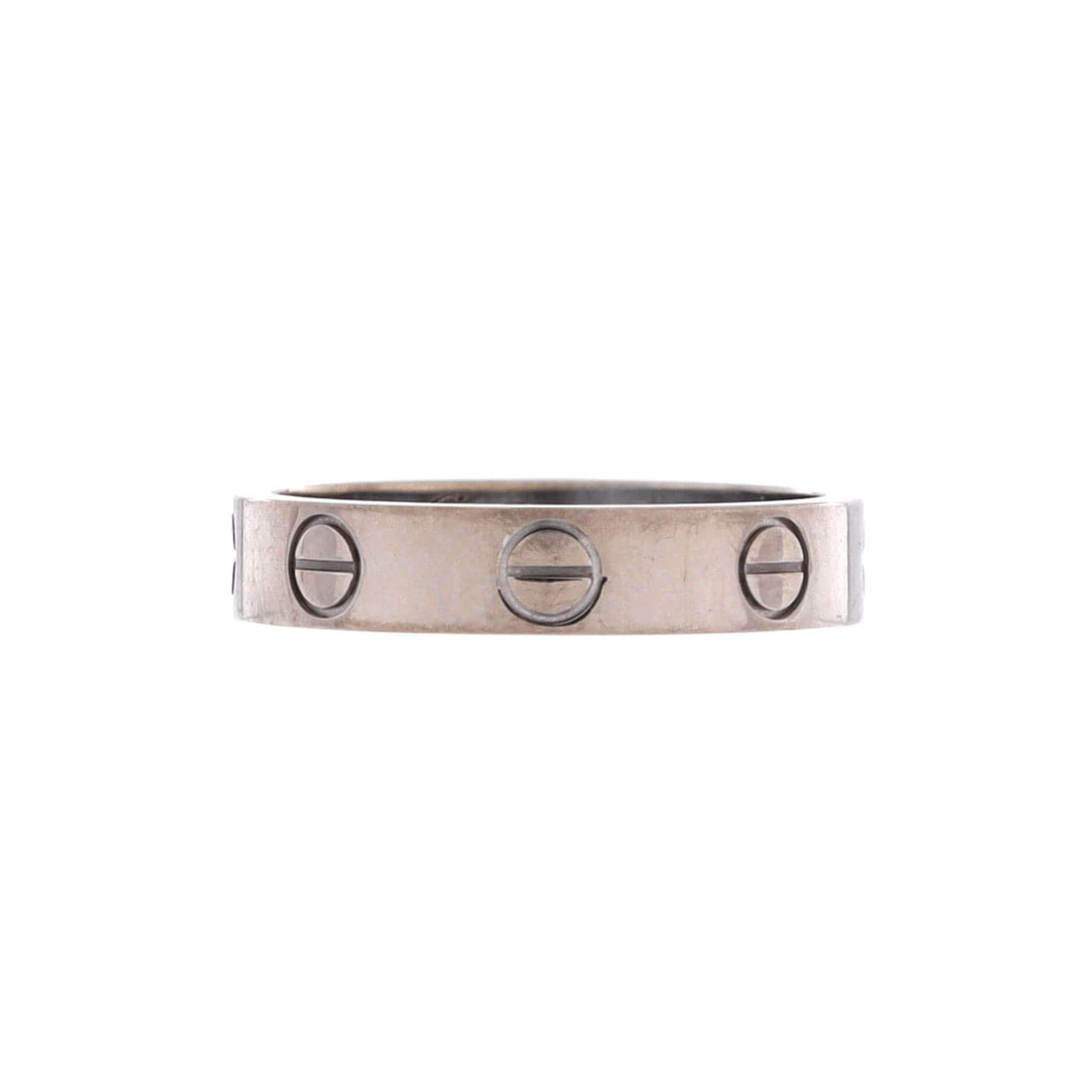Cartier Love Wedding Band Ring 18K White Gold: Here, the Cartier Love Wedding Band Ring. Wedding width, low profile, with the screw detail that does all the talking. Sized for daily wear, with the band proportions that stack cleanly. Shows as Grad