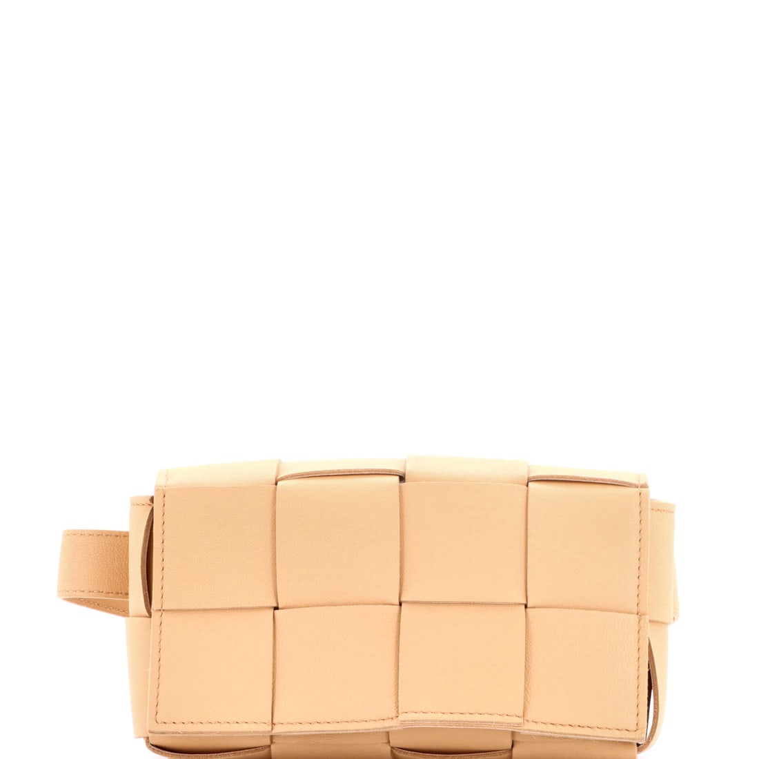 Bottega Veneta Cassette Belt Bag Maxi Intrecciato Leather: Bottega Veneta Cassette Belt Bag, maxi Intrecciato leather. Padded Intrecciato gives the Cassette its plush, almost cushioned face, on a tidy crossbody footprint. 7.5"W x 4"H x 2.5"D, 14" strap drop o