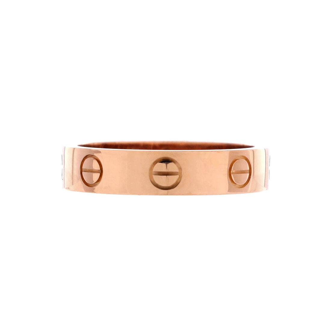 Cartier Love Wedding Band 1 Diamond Ring 18K Rose Gold with Diamond: The Love Wedding Band 1 Diamond Ring from Cartier, in 18K rose gold with diamond. A narrow Love band, the screw heads spaced evenly for that quiet, recognizable line. Fine-jewelry weight you can actua