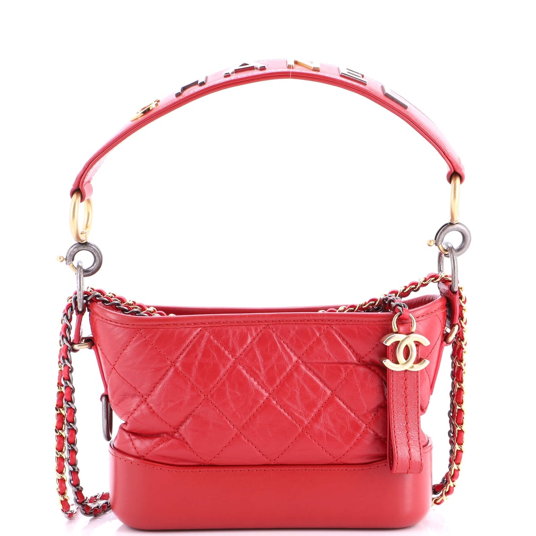 Chanel Gabrielle Hobo with Logo Handle Quilted Aged Calfskin (1 of 6)
