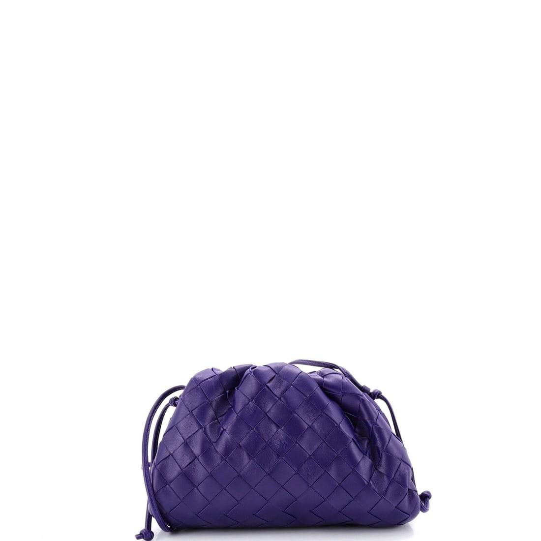Bottega Veneta The Pouch Intrecciato Nappa: Bottega Veneta's The Pouch in Intrecciato nappa. A gathered, sculptural clutch that folds in on itself, equal parts evening bag and object. 8"W x 5"H x 2"D, 26" strap drop on the body. Comes in Grade 
