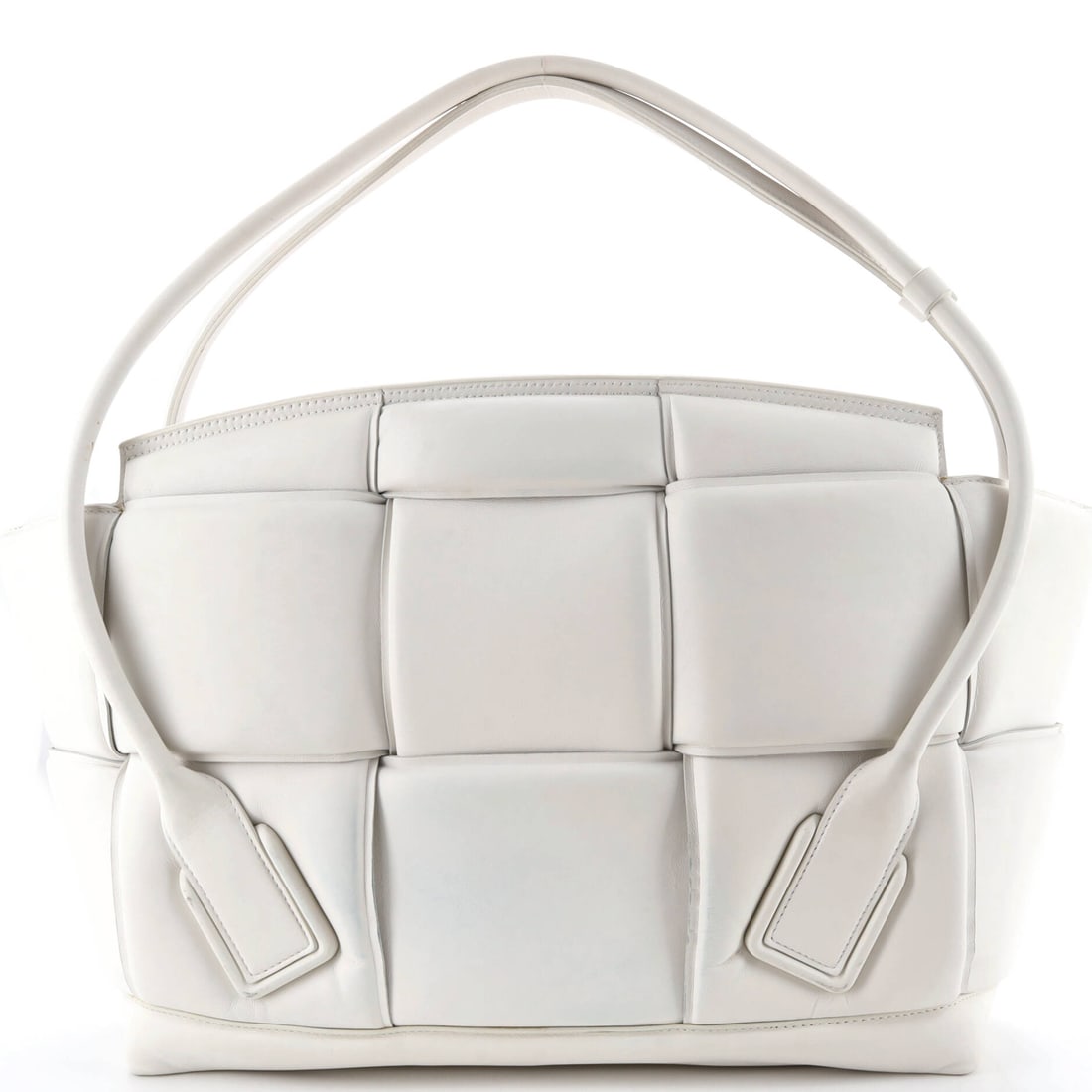 Bottega Veneta Arco Bag Padded Maxi Intrecciato Leather: Bottega Veneta Arco Bag, padded maxi Intrecciato leather. A clean-lined tote with a structured base and an open, upright body. A true everyday workhorse with the name to match. Shows as Grade D - Good