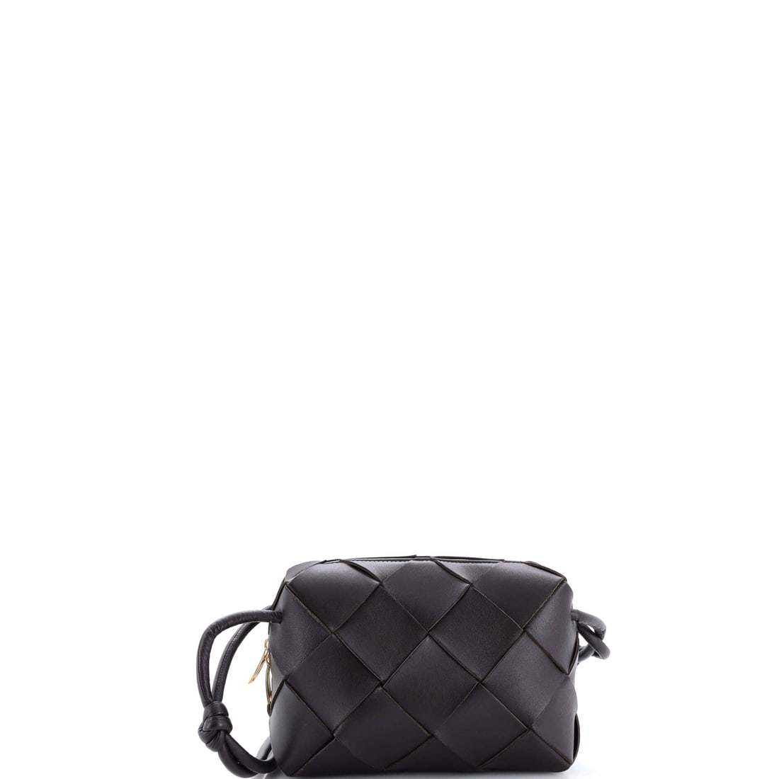 Bottega Veneta Cassette Camera Crossbody Bag Maxi Intrecciato Leather: Bottega Veneta Cassette Camera Crossbody Bag, maxi Intrecciato leather. The pillowed weave reads as texture from across a room, no logo required. 8.5"W x 7"H x 3"D, 19" strap drop on the body. Grade B