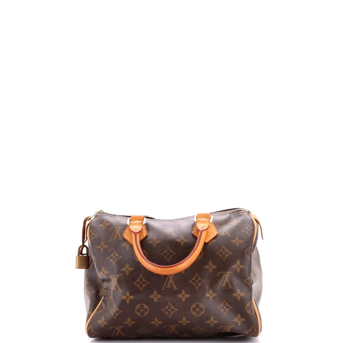 Louis Vuitton Speedy Handbag Monogram Canvas: Louis Vuitton Speedy Handbag, Monogram canvas. Small, firm and quick to open, it is the go-bag the line built its name on. It measures 10"W x 8"H x 6"D, 4" handle drop and 18.5" strap drop. Grade D - 
