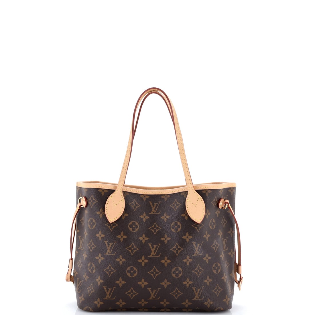 Louis Vuitton Neverfull NM Tote Monogram Canvas: A Louis Vuitton Neverfull NM Tote in Monogram canvas. An open-top tote with side cinch straps that let it widen for a market run or pull in for a clean commute. It carries at 11"W x 8"H x 5"D, 6" hand