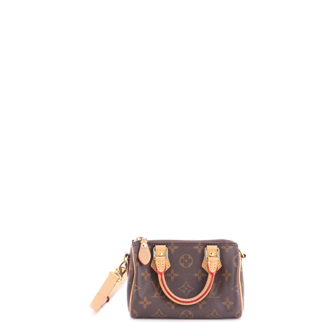 Louis Vuitton Speedy Bandouliere NM Bag Monogram Canvas: Monogram canvas defines this Louis Vuitton Speedy Bandouliere NM Bag. The added strap lets the barrel shape ride crossbody, which is most of why this version sells. Dimensions are 6.5"W x 4"H x 3"D, 2