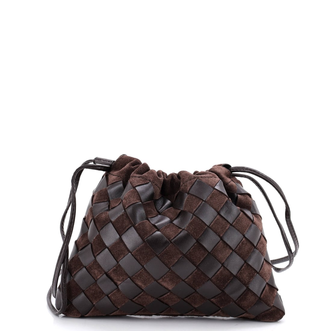 Bottega Veneta Drawstring Dustbag Crossbody Bag Intrecciato Leather and Suede (1 of 7)