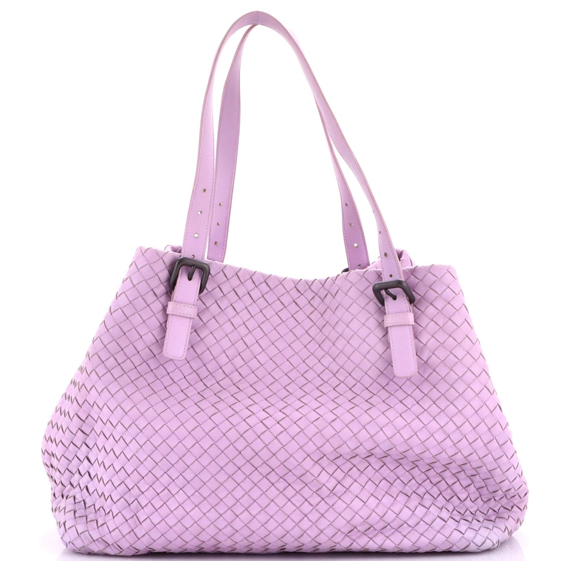 Bottega Veneta A-Shape Tote Intrecciato Nappa: Bottega Veneta's A-Shape Tote in Intrecciato nappa. An open tote with a roomy, upright body. Sized at 15"W x 12"H x 8"D, 9" handle drop and 10" strap drop. Comes in Grade C - Very Good condition.