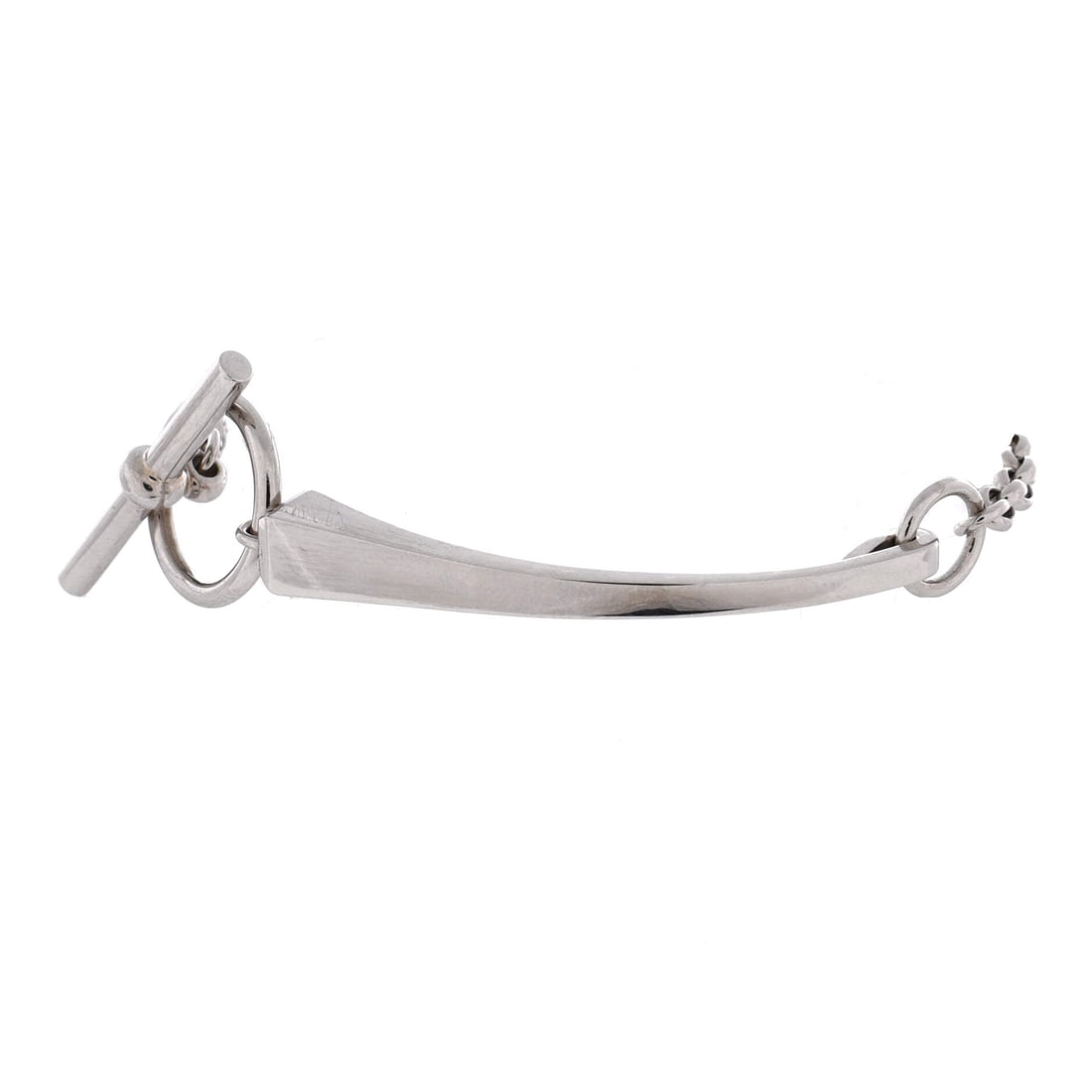 Hermes Clou de Forge Chain Bracelet Sterling Silver: Sterling silver, on a Hermes Clou de Forge Chain Bracelet. A wrist piece with a secure closure. The kind of piece that does the talking without trying. Comes in Grade B - Excellent condition. Maison