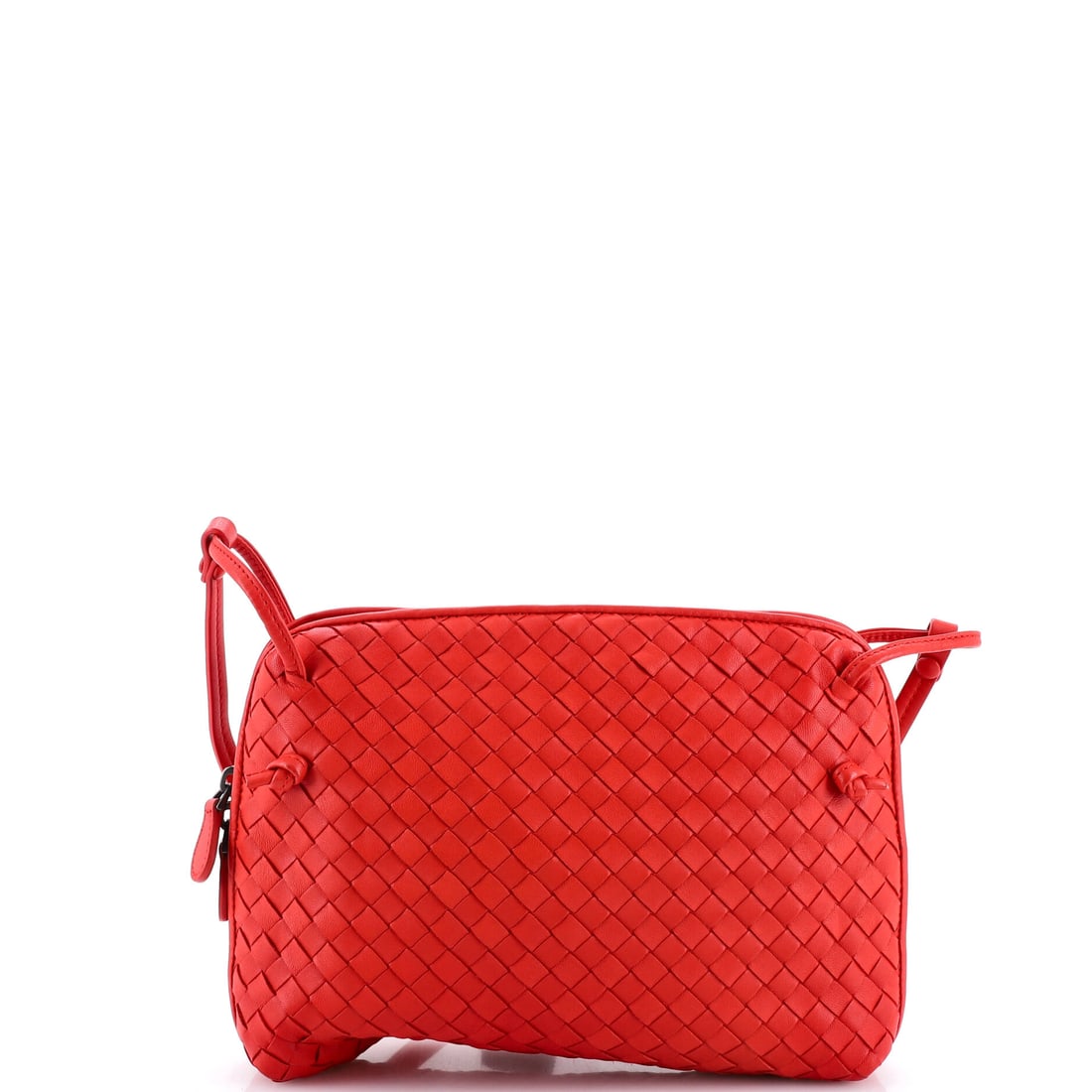 Bottega Veneta Nodini Crossbody Bag Intrecciato Nappa: Bottega Veneta Nodini Crossbody Bag, cut in Intrecciato nappa. A small woven crossbody sized for the phone-keys-cards run. Dimensions are 10"W x 7"H x 2"D, 24.5" strap drop. Offered in Grade C - Very 