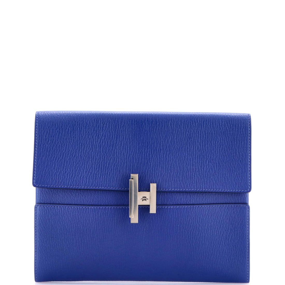 Hermes Cinhetic Clutch Chevre Mysore: A Hermes Cinhetic Clutch in Chevre Mysore. A small zip pouch, useful alone or inside a larger bag. 9.5"W x 7.5"H x 1"D, so the scale is easy to picture. Comes in Grade B - Excellent condition. Maison 