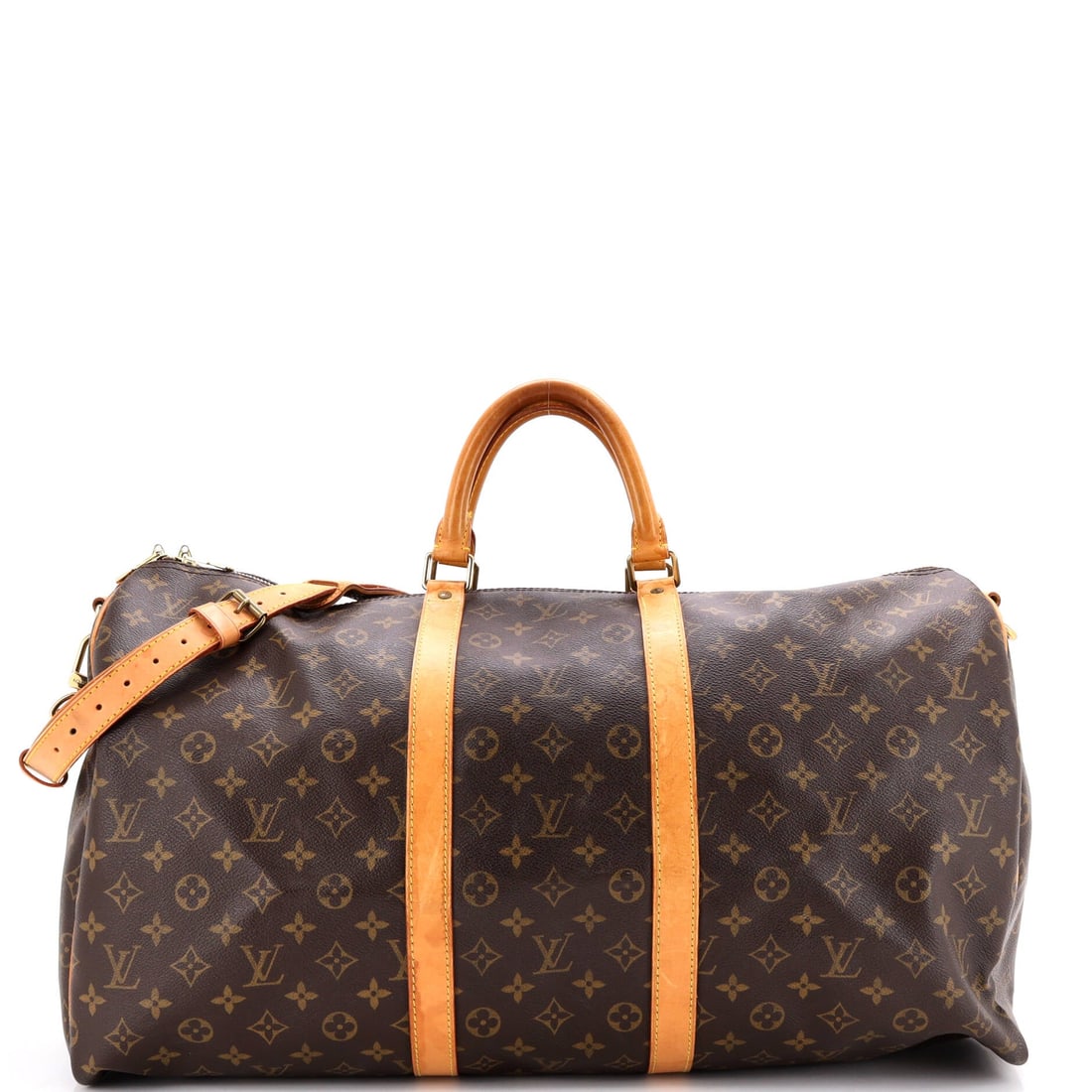 Louis Vuitton Keepall Bandouliere Bag Monogram Canvas: At 21 inches long and 10 deep, the 55 is the Keepall sized for real travel rather than gym duty - it swallows a long weekend and still goes overhead. Monogram canvas is the version that holds its stan